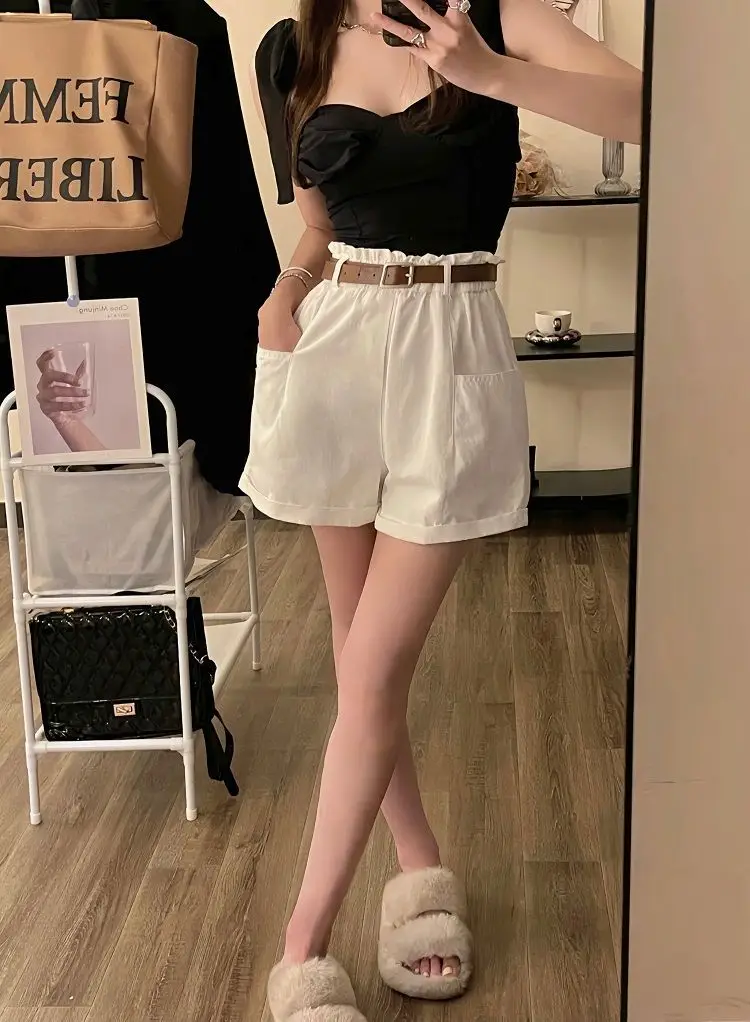 Washed Cotton New Cargo Shorts High Waist Slim — feature 20