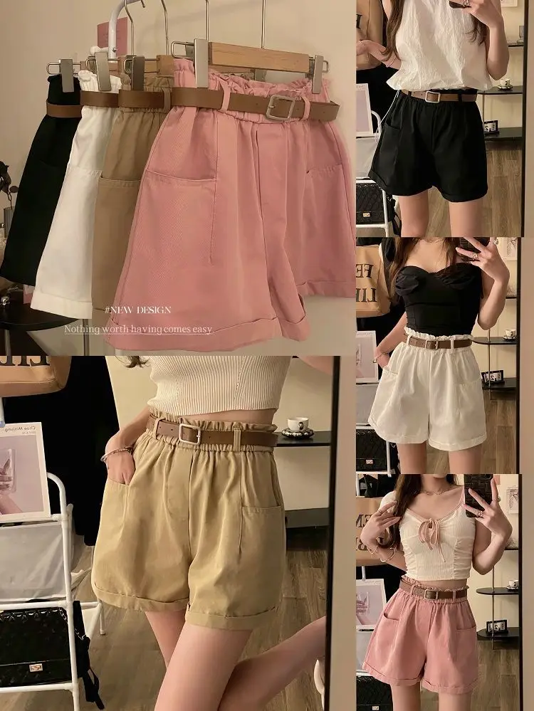 Washed Cotton New Cargo Shorts High Waist Slim — feature 4
