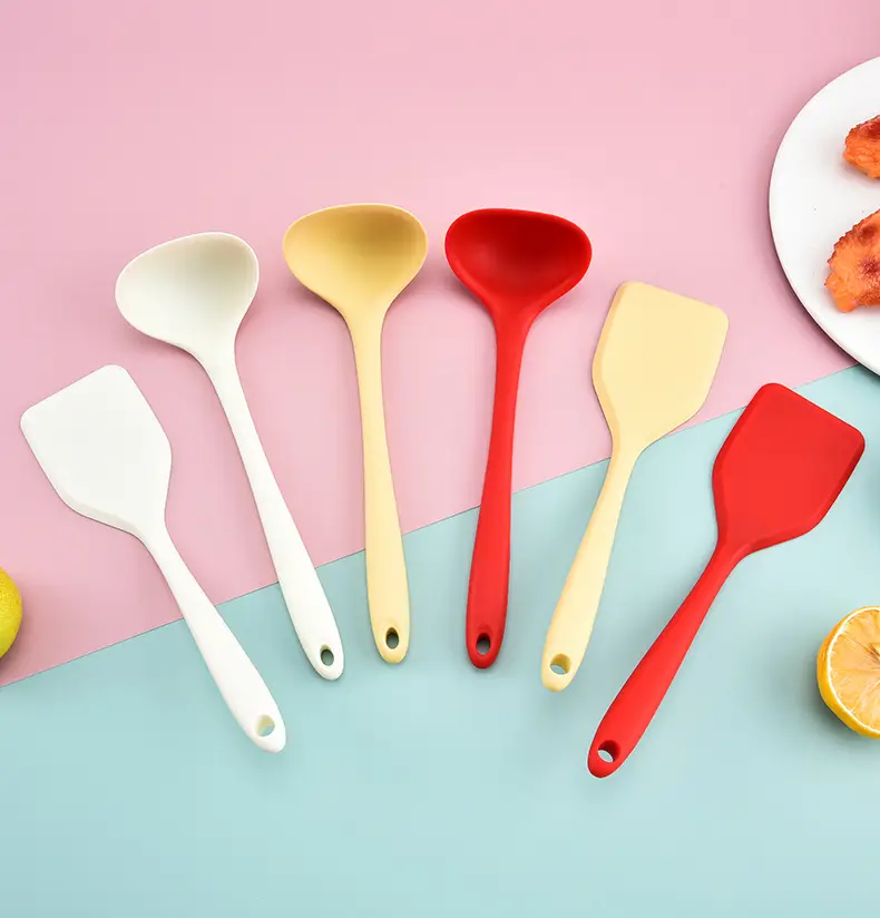 Small silicone spatula soup spoon Baking set baby food supplement tool mini spoon spatula household non-stick pan Special — feature 9