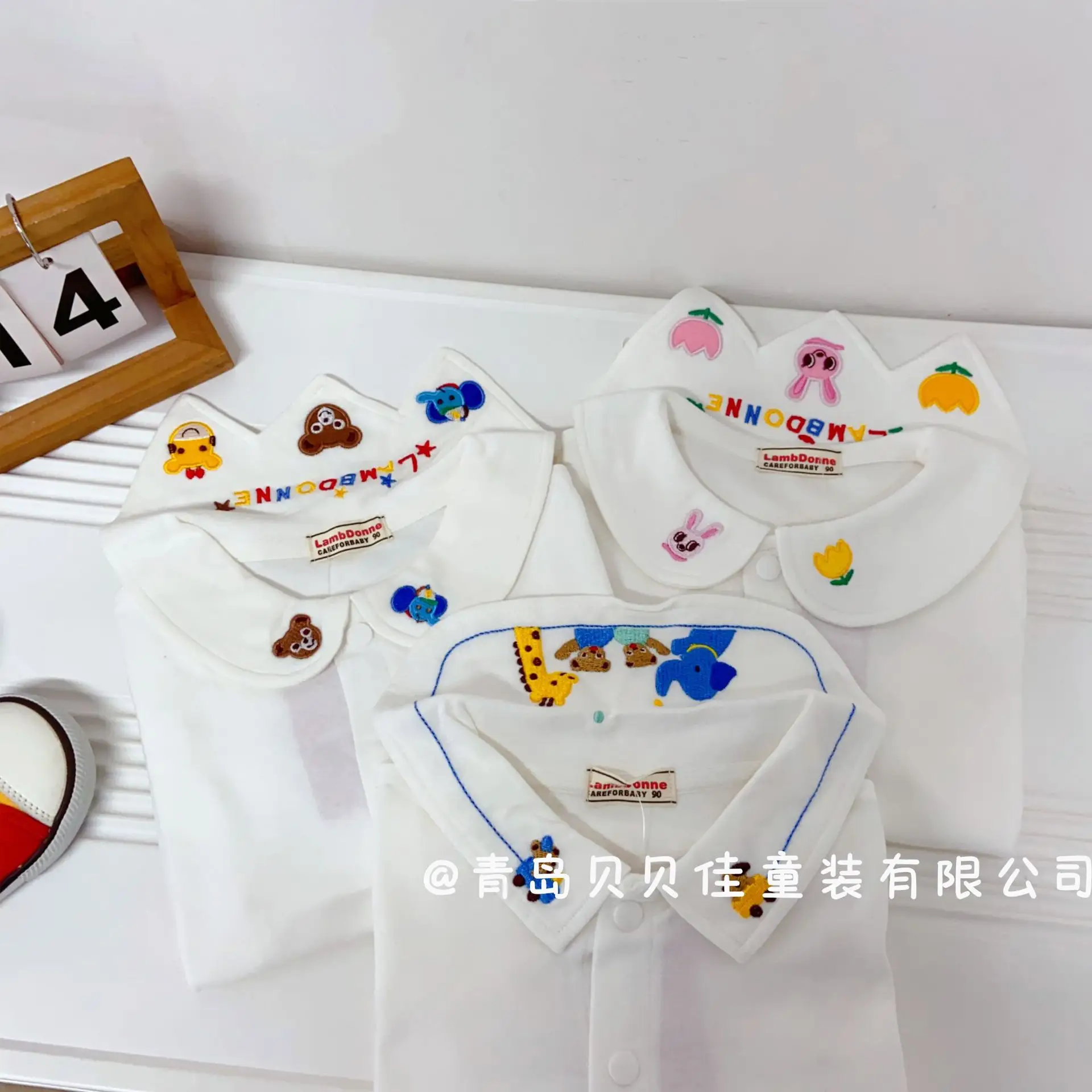 White Baby T-Shirts with Cute Embellishments - Image 4
