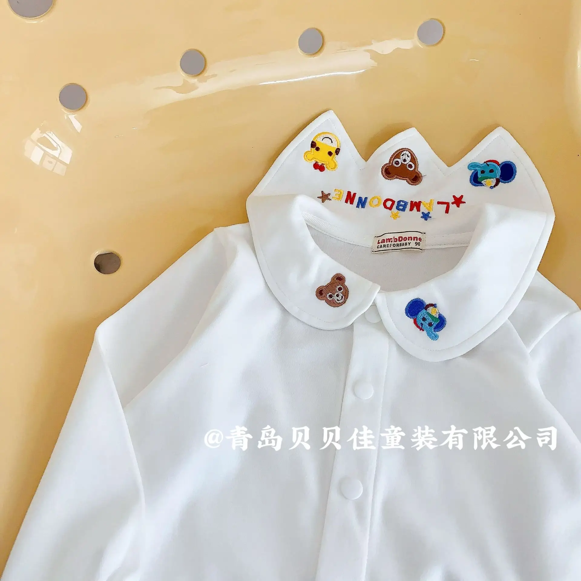 White Baby T-Shirts with Cute Embellishments - Image 2