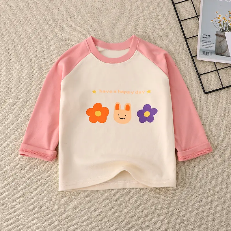 New Kids Bunny T-Shirt Pink Cream Long Sleeve - Image 4