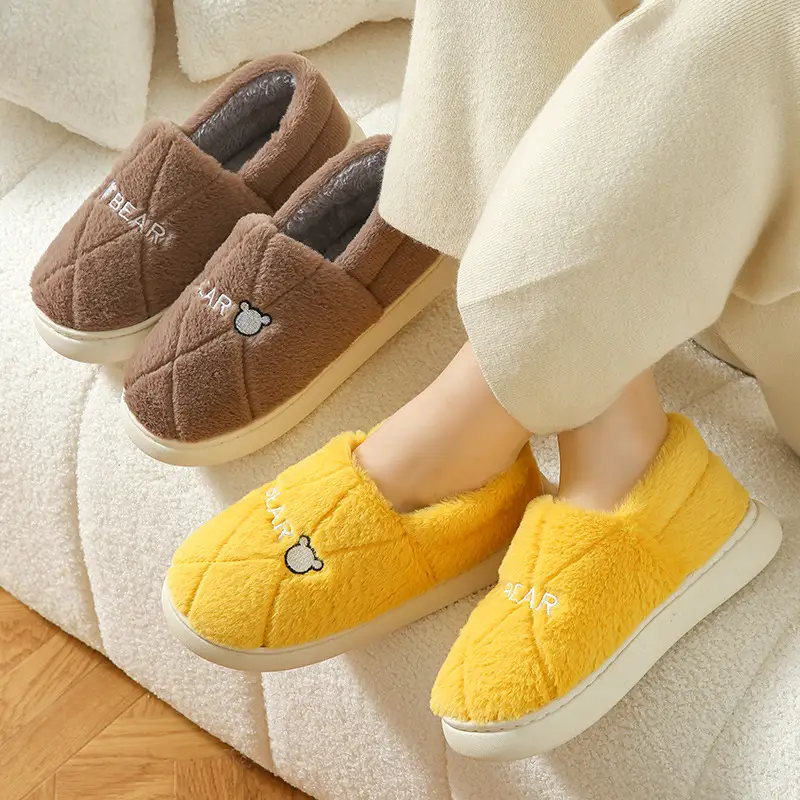 2026 New Style Home Cotton Slippers for Women, Winter Thickened Non-Slip Indoor Plush Warm Cotton Slippers for Men with Heel Cover - Image 8
