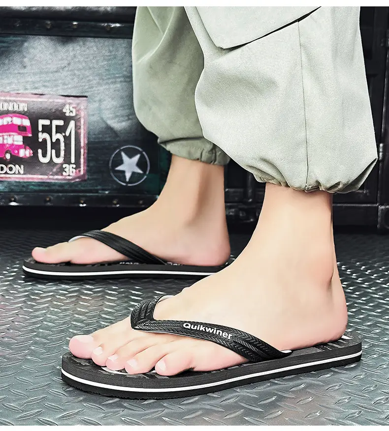 Men's Printed Green Flip Flops Summer Wear — feature 11