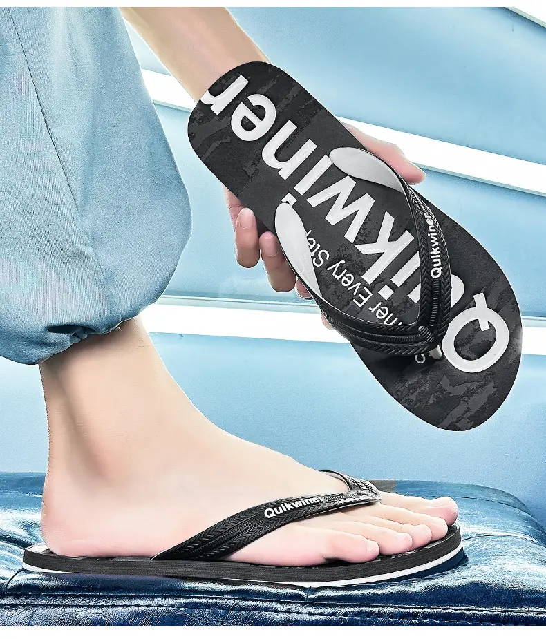 Men's Printed Green Flip Flops Summer Wear — feature 13