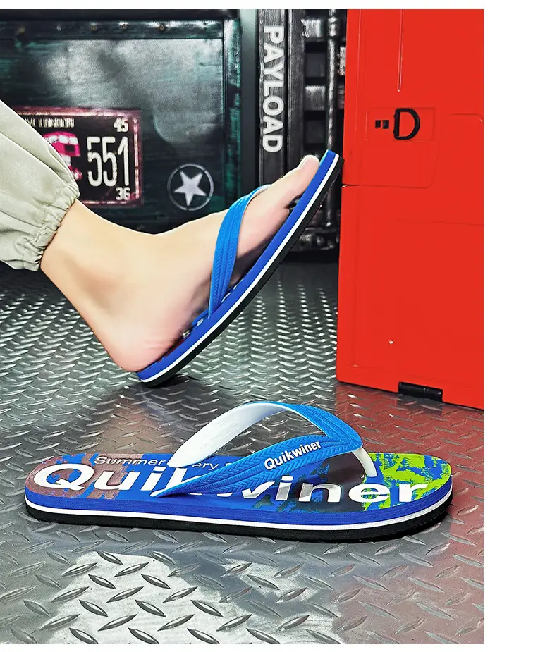Men's Printed Green Flip Flops Summer Wear — feature 23