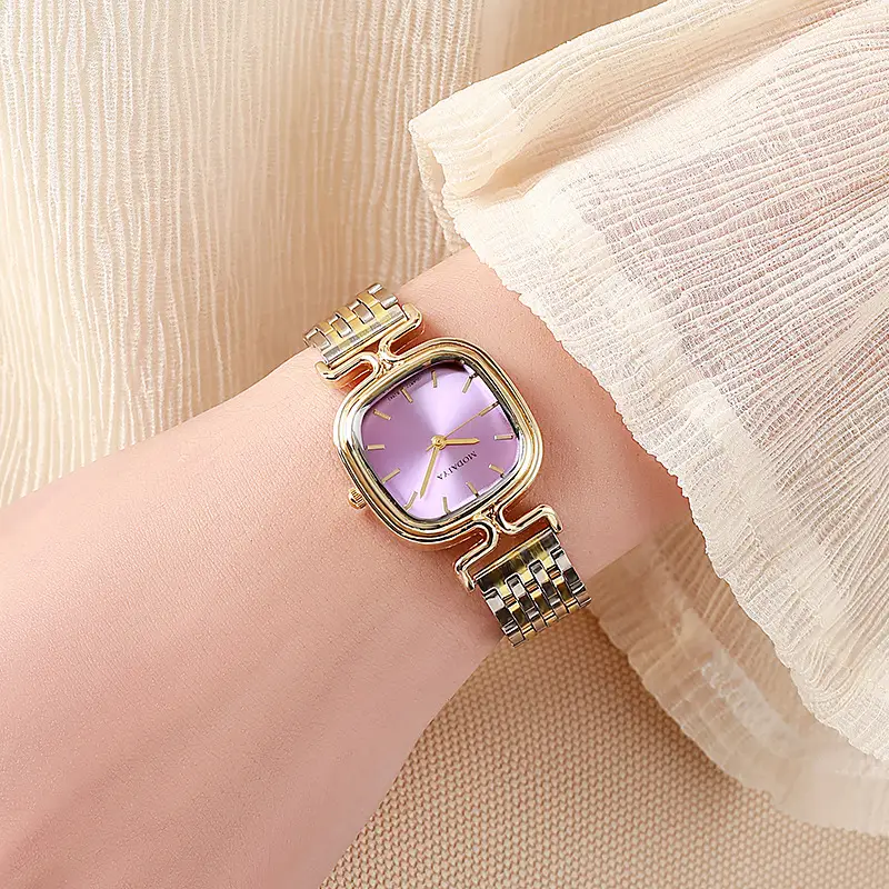 Women's Gold Steel Band Watch with Crystal Details — feature 6