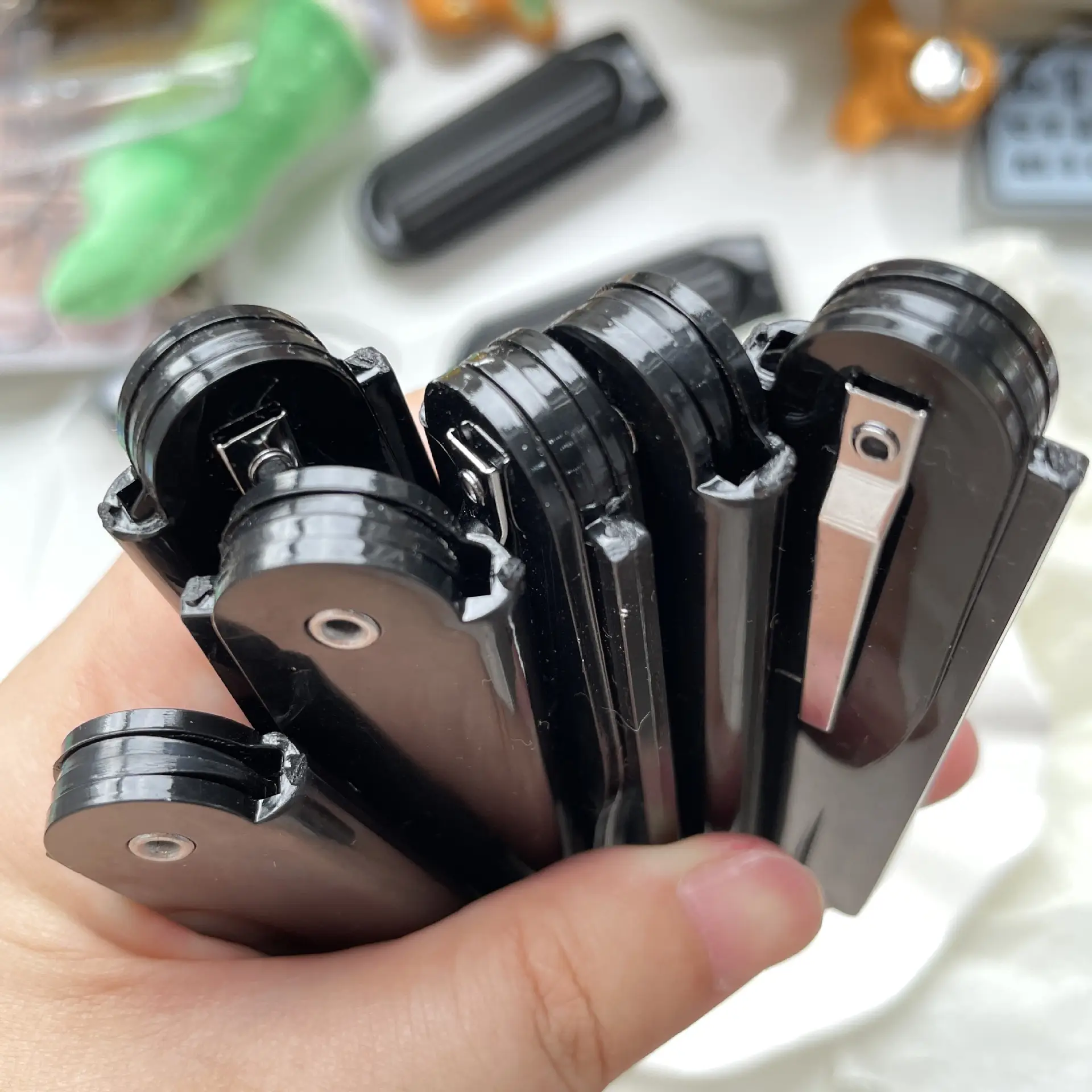 Mini Folding Hair Comb for Women Black Portable Bangs - Image 5