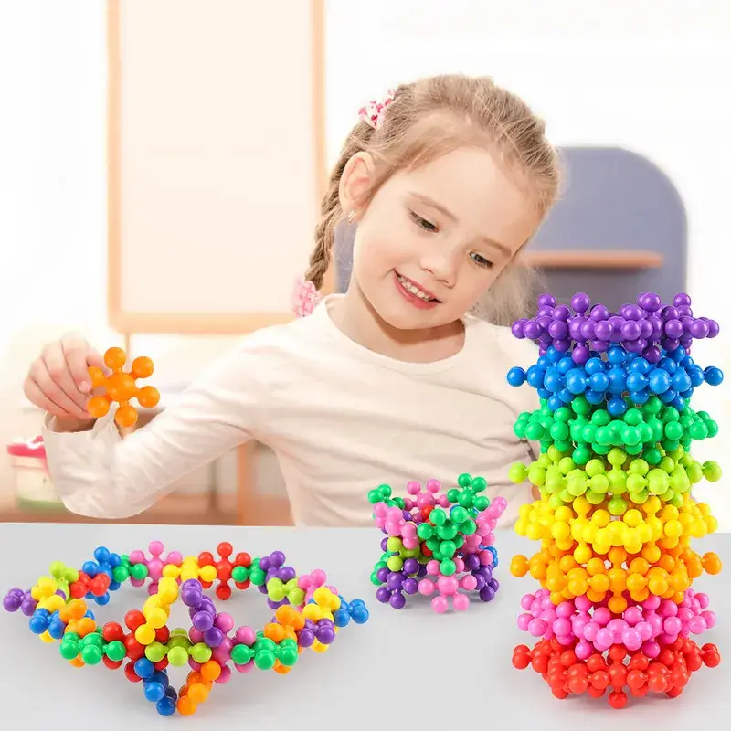 Three-Dimensional Snowflakes Building Blocks for Kids 3-6Y
