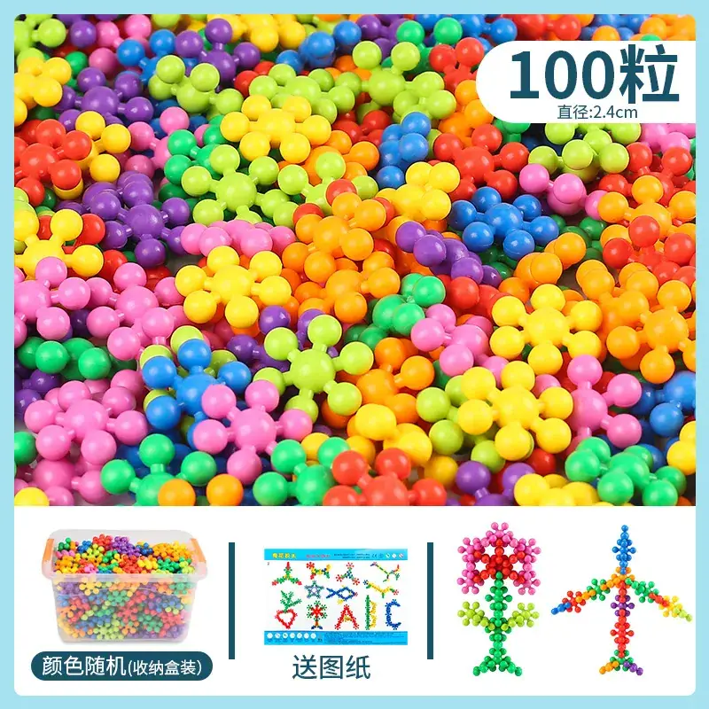 Three-Dimensional Snowflakes Building Blocks for Kids 3-6Y