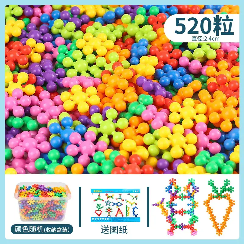 Three-Dimensional Snowflakes Building Blocks for Kids 3-6Y