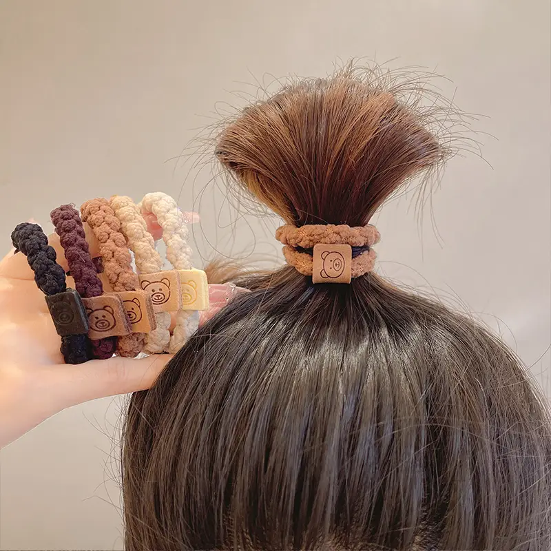 Cute Bear Design Hair Rings for Women 10 Pack - Image 3