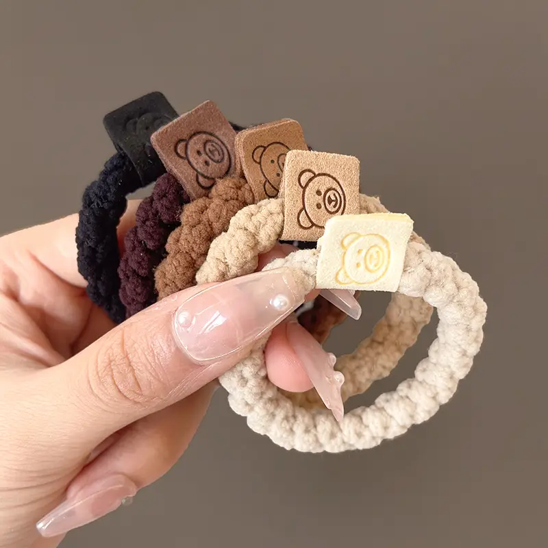 Cute Bear Design Hair Rings for Women 10 Pack - Image 4