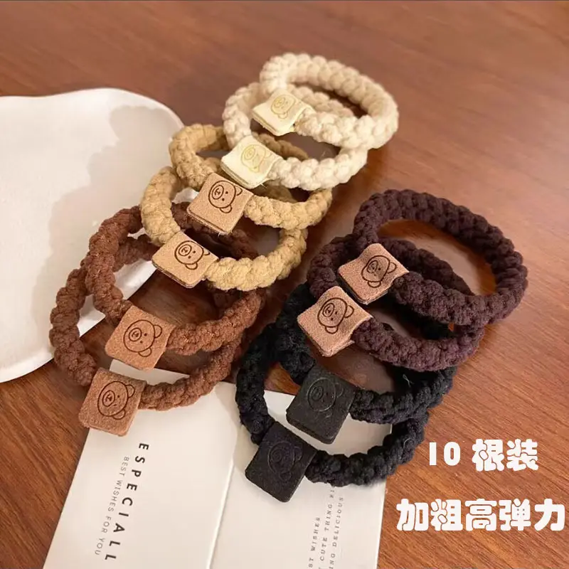 Cute Bear Design Hair Rings for Women 10 Pack — feature 5