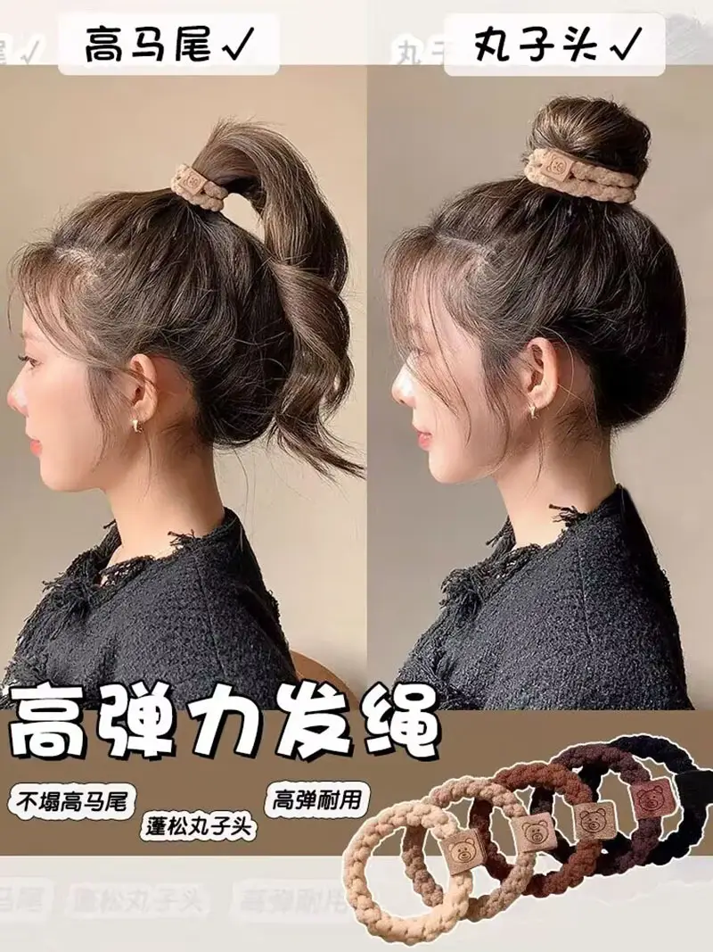 Cute Bear Design Hair Rings for Women 10 Pack — feature 6