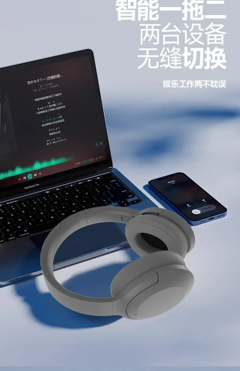 Wireless Noise-Canceling Bluetooth Headset Blue ANC — feature 15
