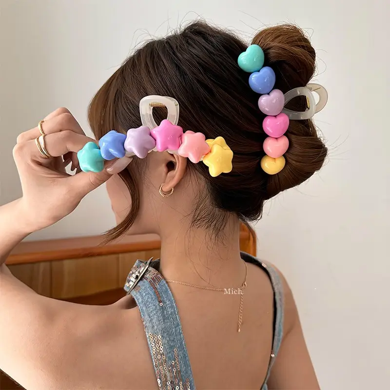 Rainbow Hair Clip for Girls Summer Updo - Image 3