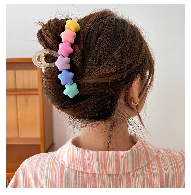 Rainbow Hair Clip for Girls Summer Updo — feature 5