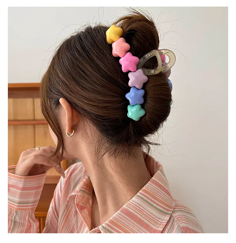 Rainbow Hair Clip for Girls Summer Updo — feature 9