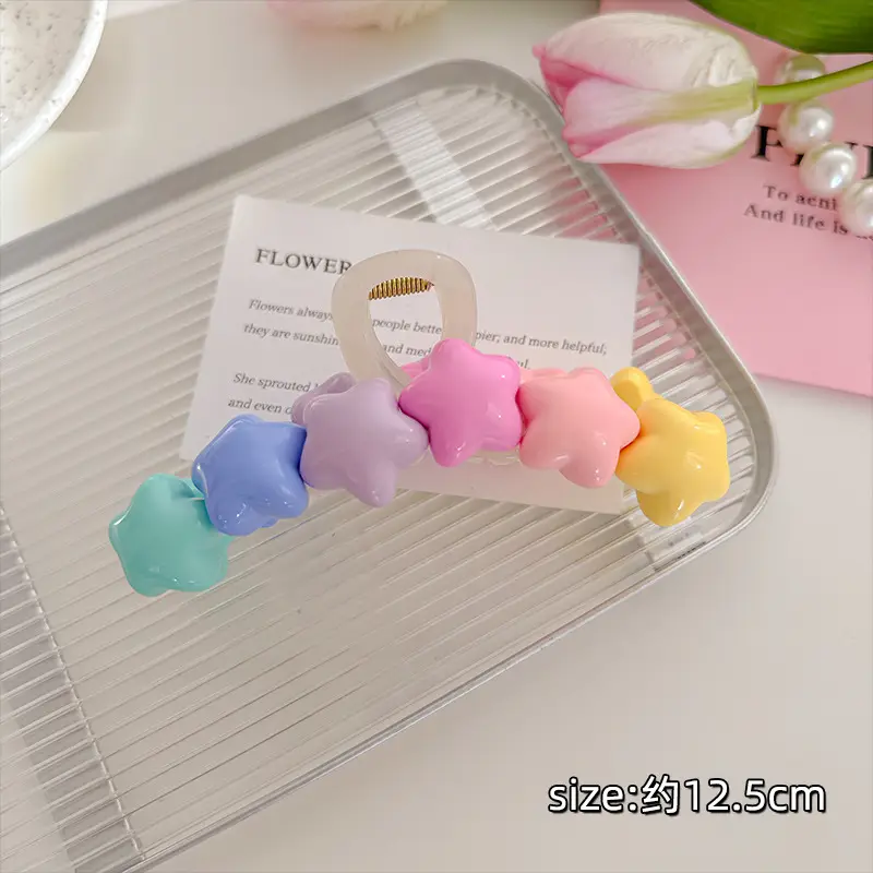 Rainbow Hair Clip for Girls Summer Updo - Image 2