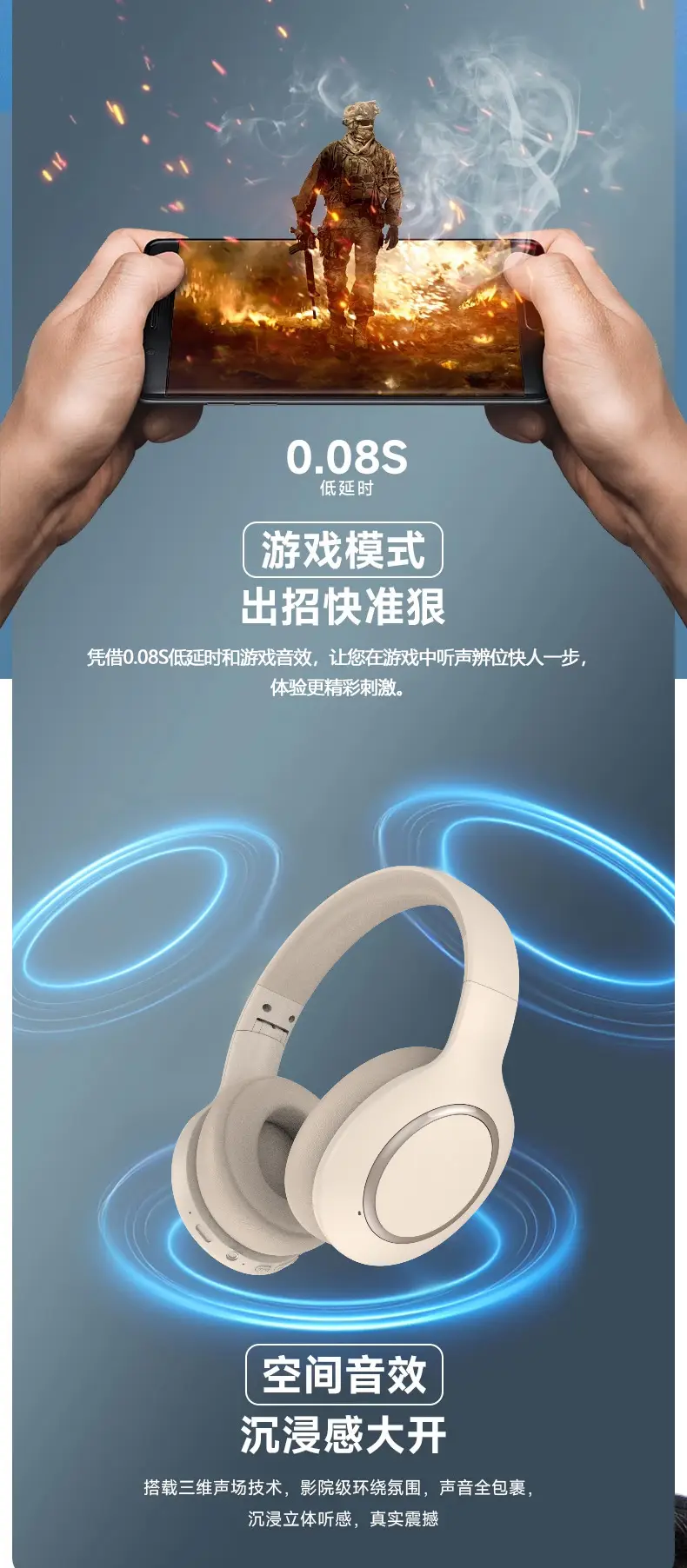 Wireless Bluetooth 5.3 Headphones with ANC & Long Battery — feature 18