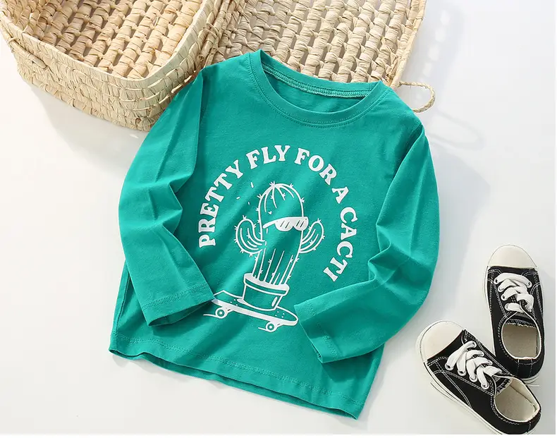 Children's Blue Dino Graphic Long Sleeve T-Shirt — feature 2
