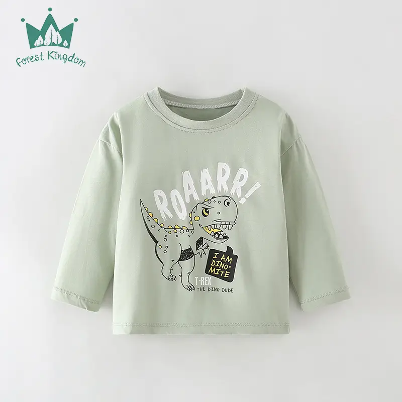 Children's Blue Dino Graphic Long Sleeve T-Shirt - Image 10
