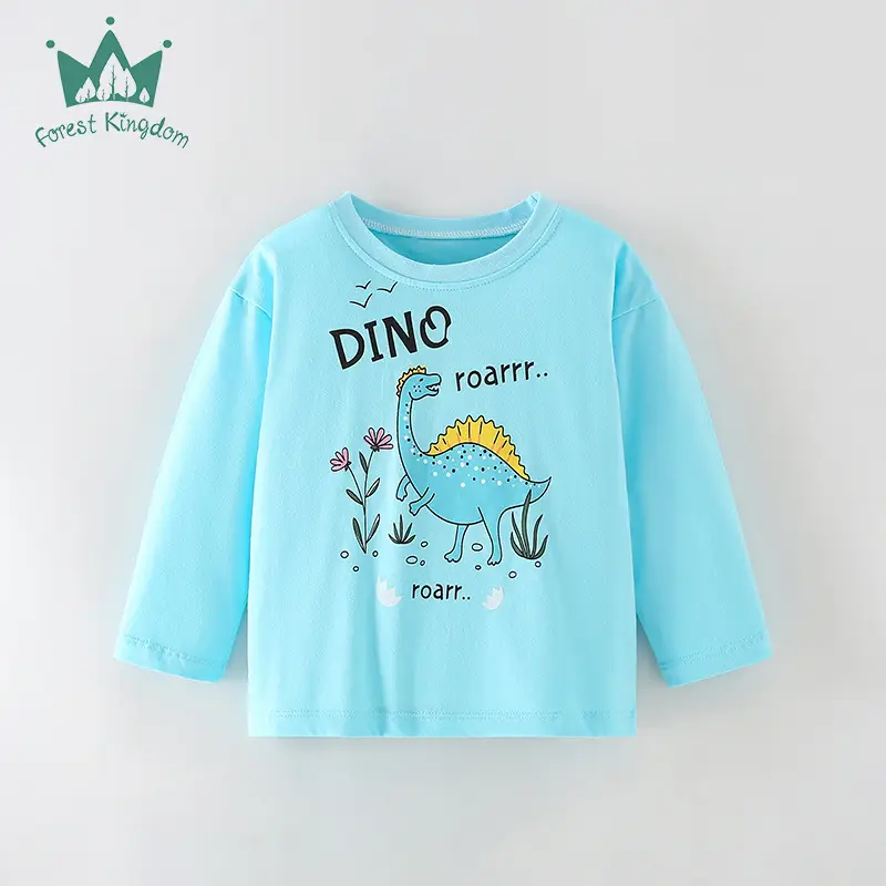 Children's Blue Dino Graphic Long Sleeve T-Shirt - Image 11