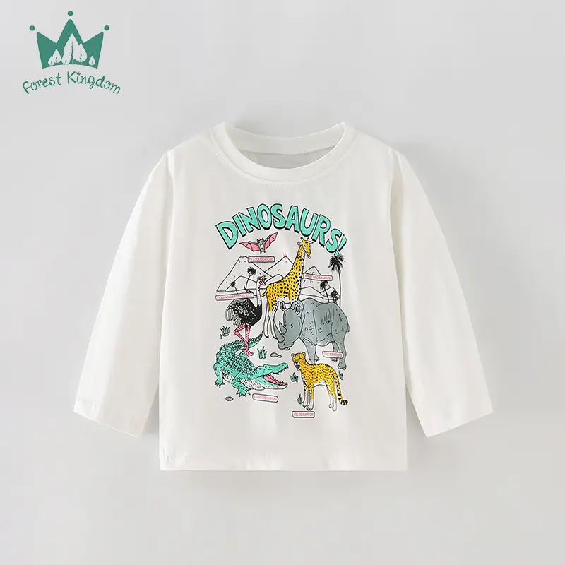 Children's Blue Dino Graphic Long Sleeve T-Shirt - Image 2