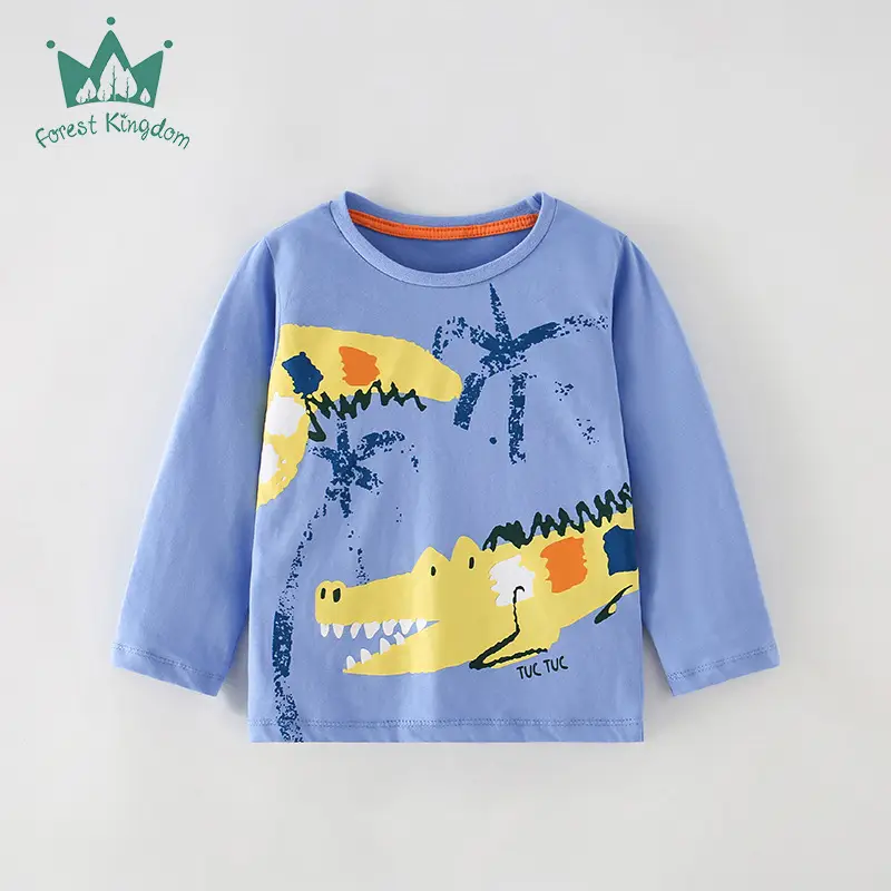 Children's Blue Dino Graphic Long Sleeve T-Shirt - Image 3
