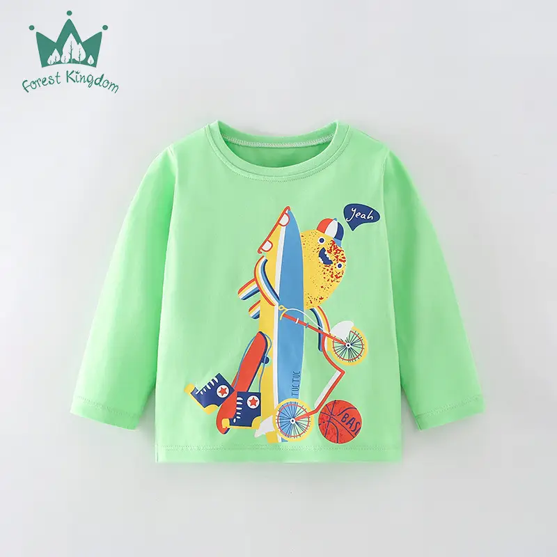 Children's Blue Dino Graphic Long Sleeve T-Shirt - Image 6