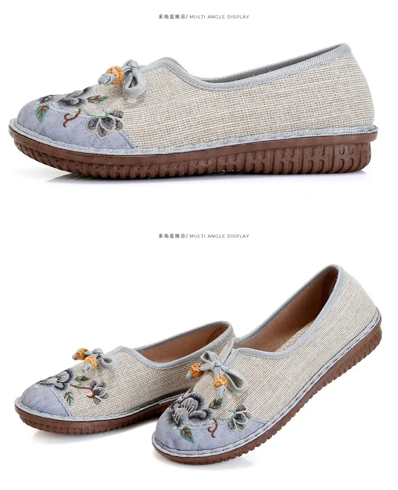 Ethnic Style Embroidered Shoes for Women, Retro Fashion Flats-Soled Mom Shoes, Comfortable Soft-Soled Old Beijing Cloth Shoes for Women — feature 30