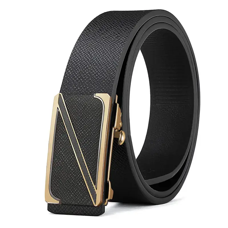 High-end Men's Genuine Leather Toothless Belt with Automatic Buckle - Image 2