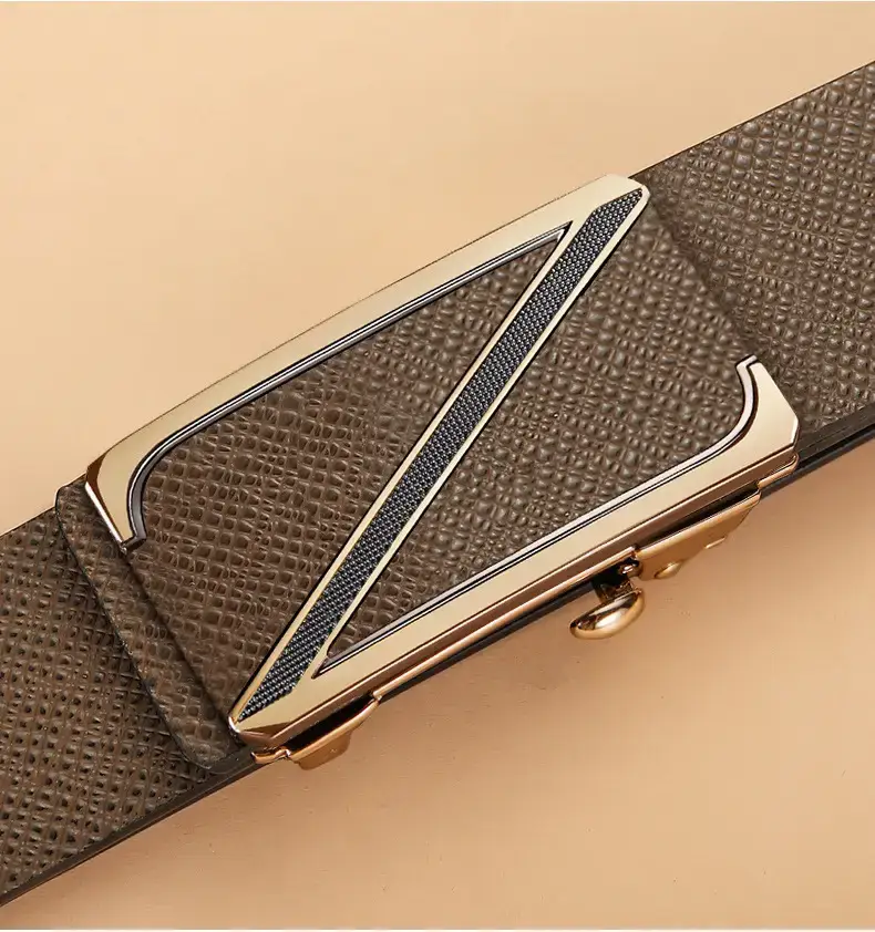 High-end Men's Genuine Leather Toothless Belt with Automatic Buckle — feature 16