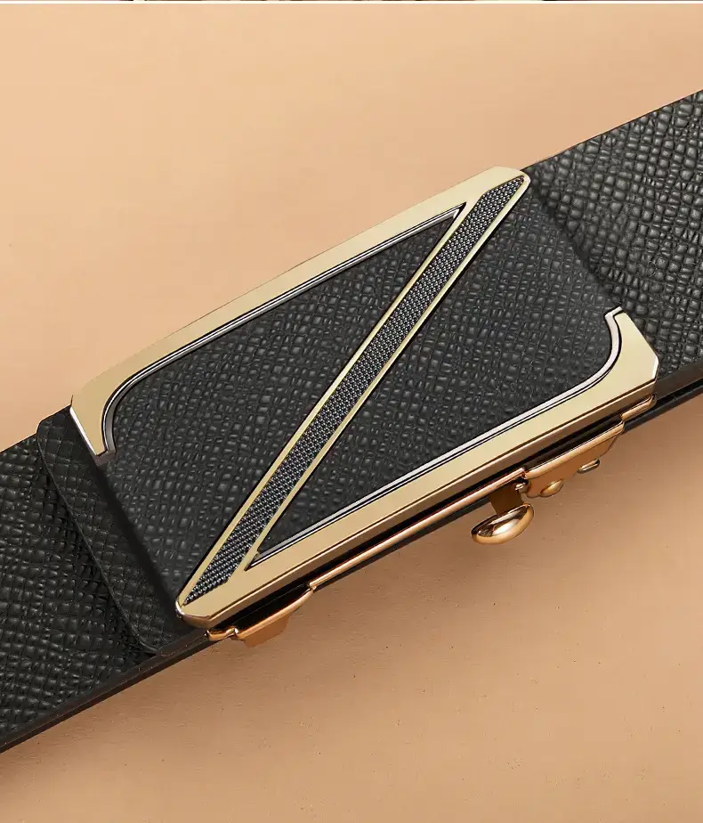High-end Men's Genuine Leather Toothless Belt with Automatic Buckle — feature 18
