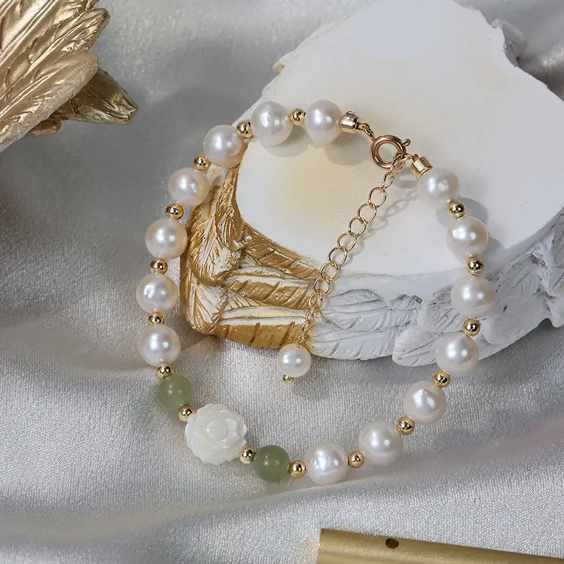 Luxury Pearl & Jade Bracelet for Women