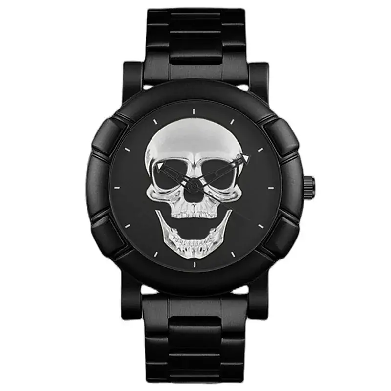 Cross-Body Hip Hop Skull Men's Watch Large Dial Sports Steel Band - Image 4