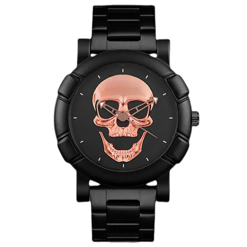 Cross-Body Hip Hop Skull Men's Watch Large Dial Sports Steel Band - Image 3