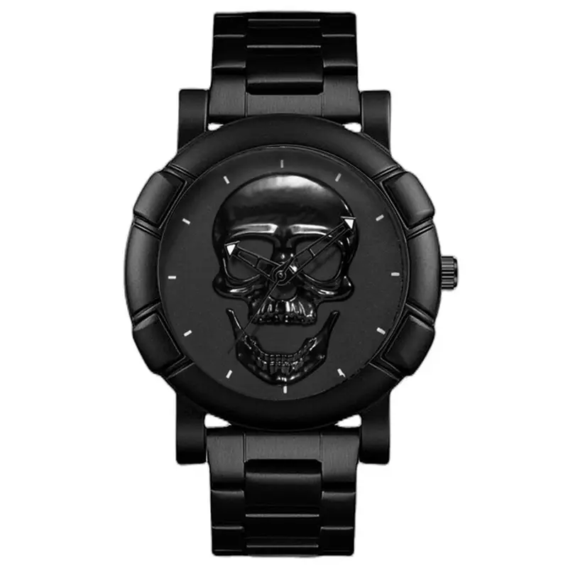 Cross-Body Hip Hop Skull Men's Watch Large Dial Sports Steel Band — feature 2
