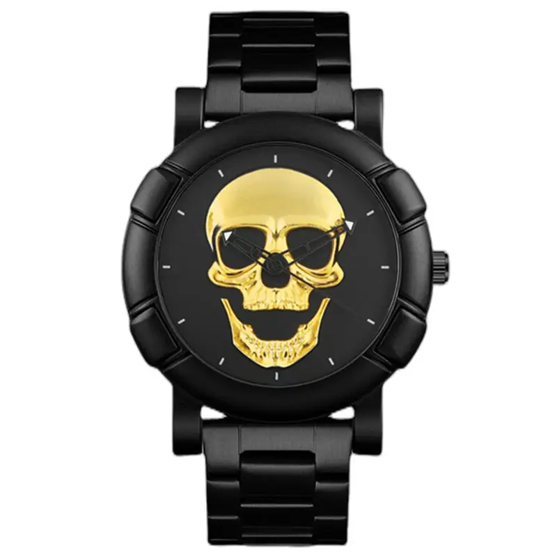 Cross-Body Hip Hop Skull Men's Watch Large Dial Sports Steel Band — feature 4