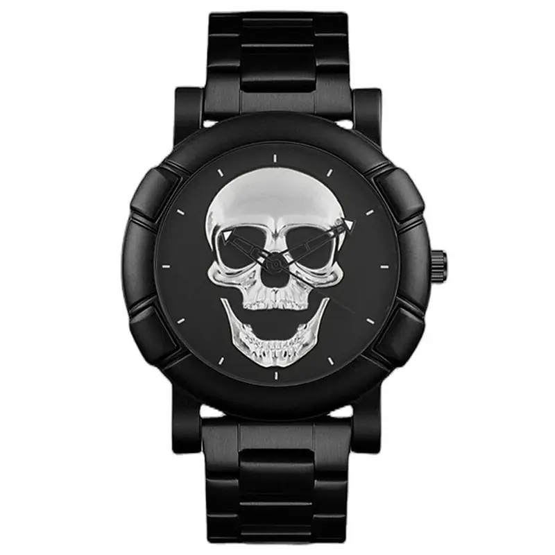 Cross-Body Hip Hop Skull Men's Watch Large Dial Sports Steel Band — feature 5