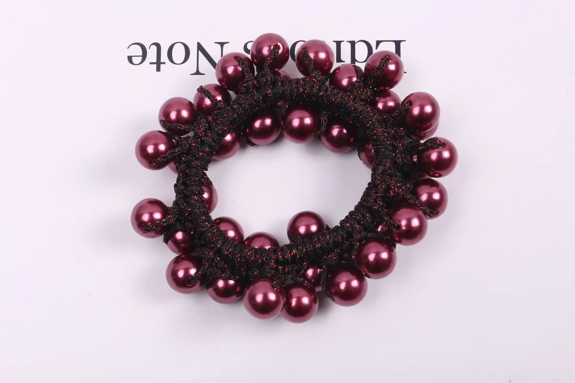 Black Pearl Hair Ring Ponytail Ball Head Hair Rope - Image 10