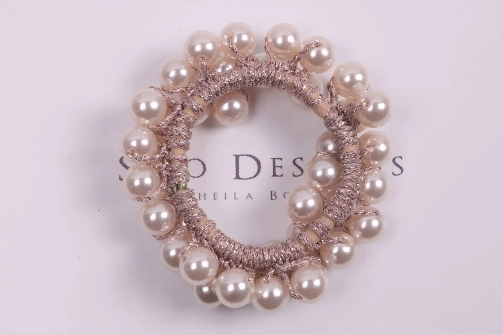 Black Pearl Hair Ring Ponytail Ball Head Hair Rope - Image 3