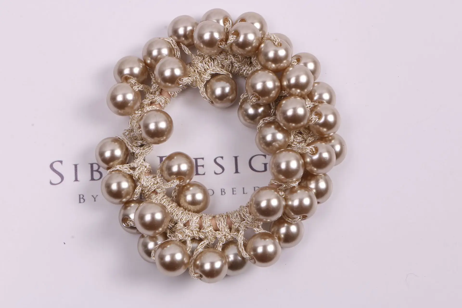 Black Pearl Hair Ring Ponytail Ball Head Hair Rope - Image 7