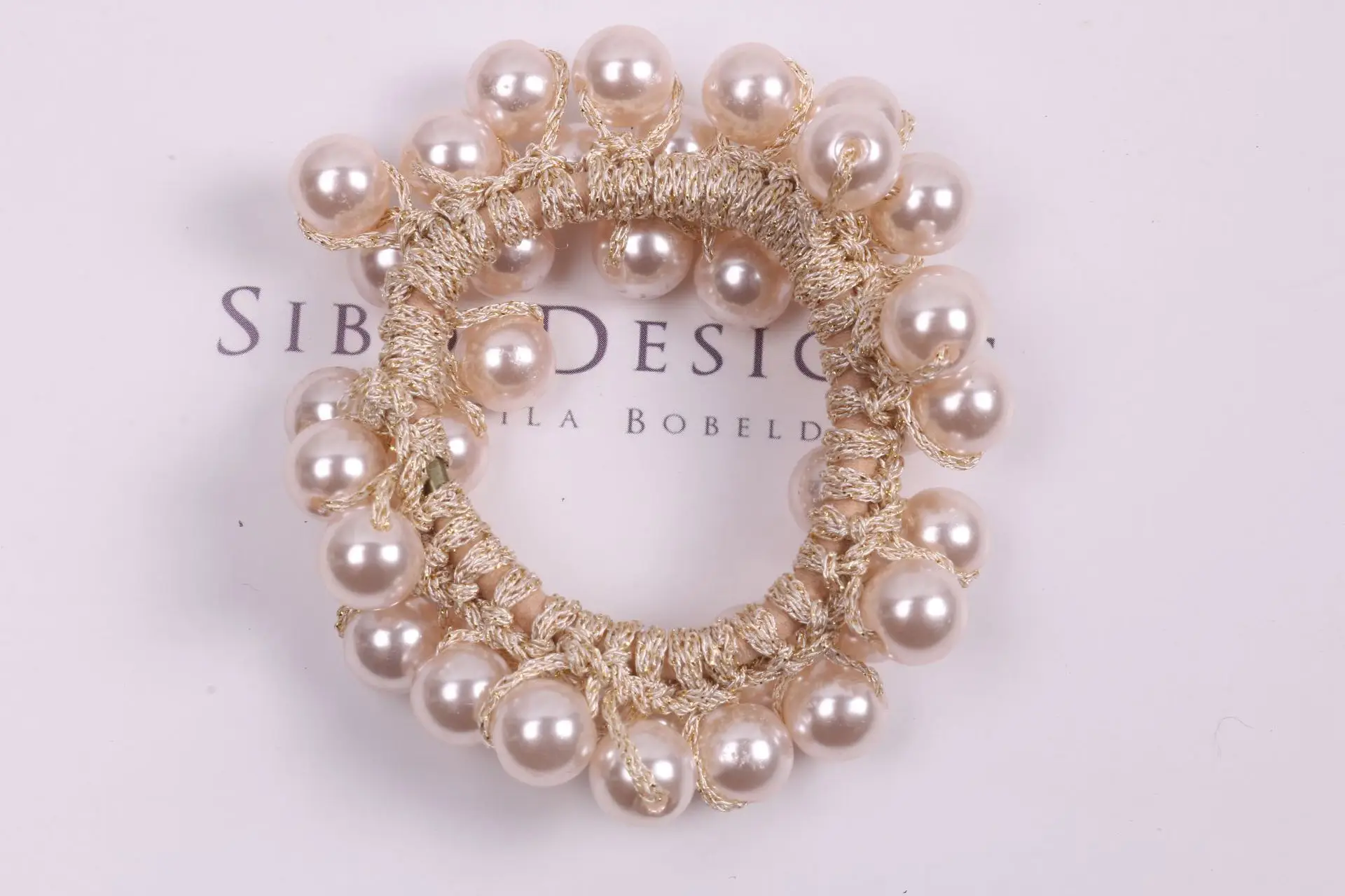 Black Pearl Hair Ring Ponytail Ball Head Hair Rope - Image 8