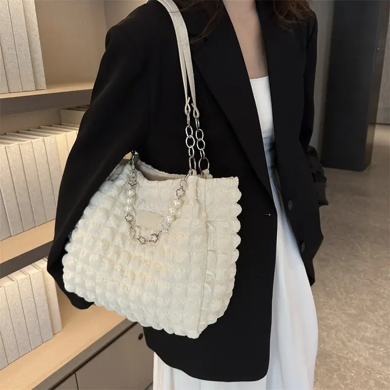 Women Pleated Bubble Tote Bag Large Capacity Summer 2026 - Image 8