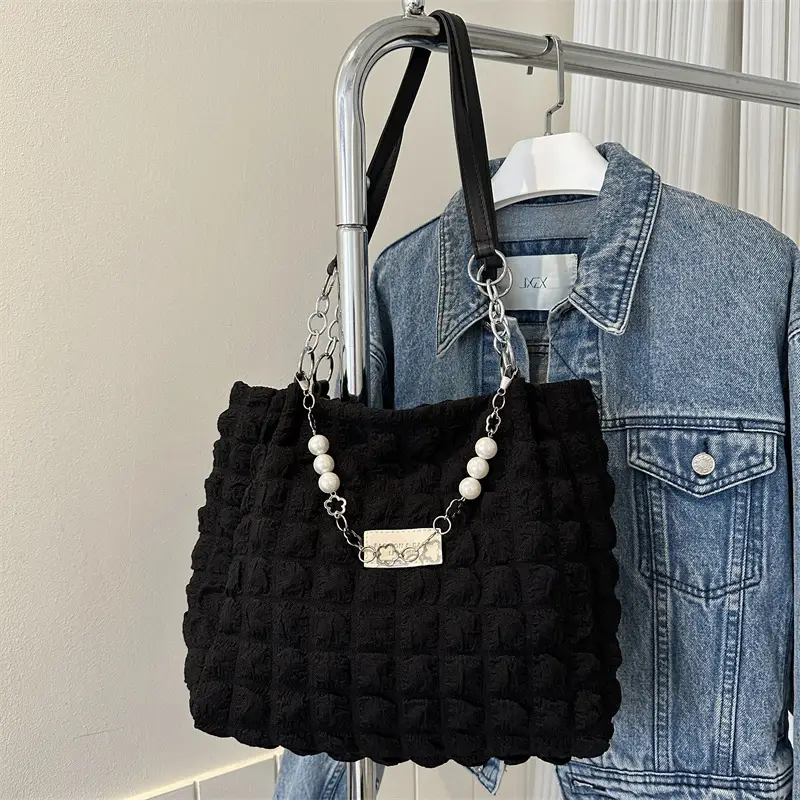 Women Pleated Bubble Tote Bag Large Capacity Summer 2026 - Image 2