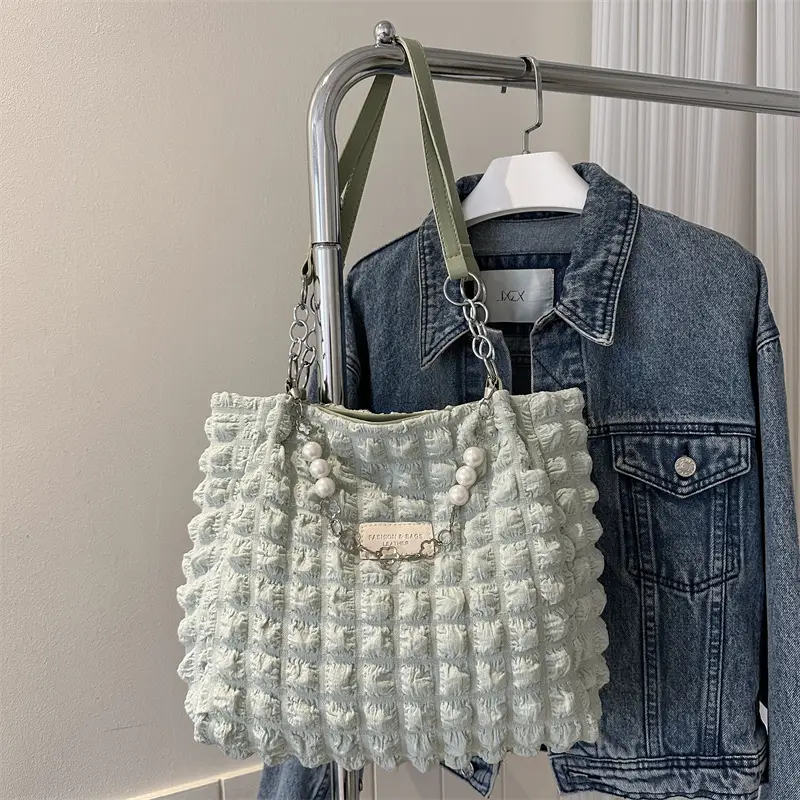 Women Pleated Bubble Tote Bag Large Capacity Summer 2026 - Image 4