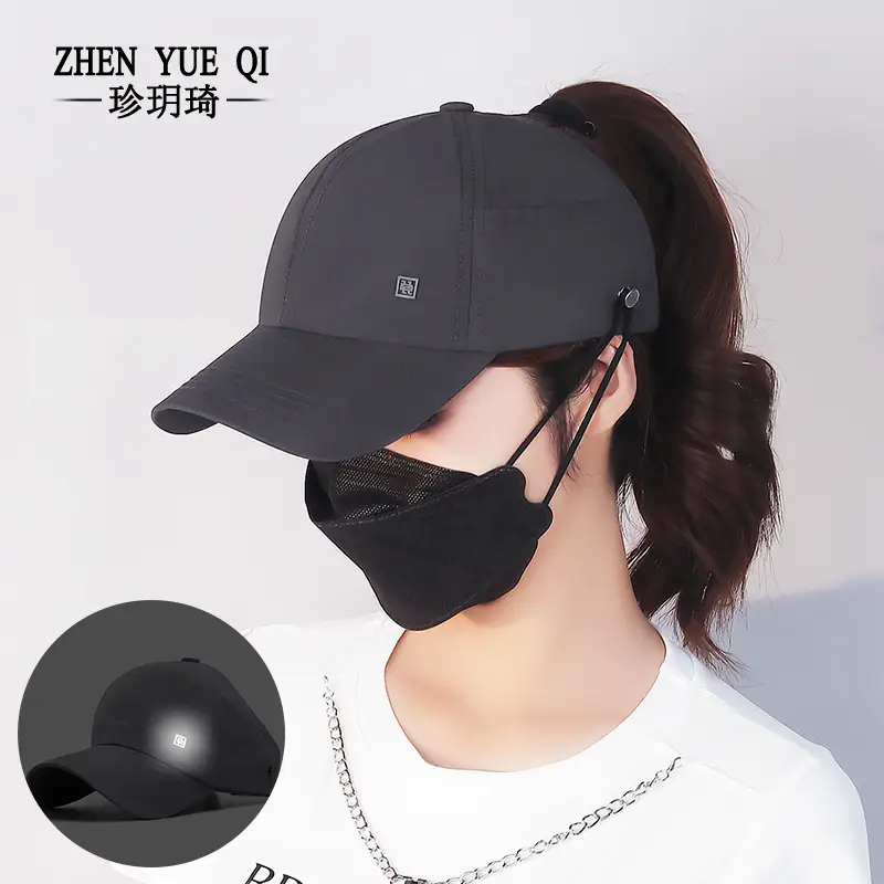 White Men's Hollow Cap with Duck Tissue Sunshade - Image 7