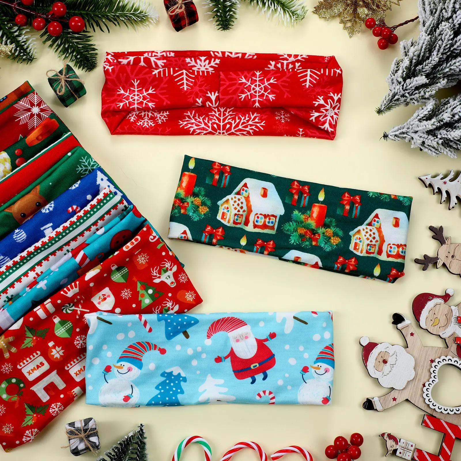 Christmas Sweat Absorbent Headbands for Fitness & Yoga